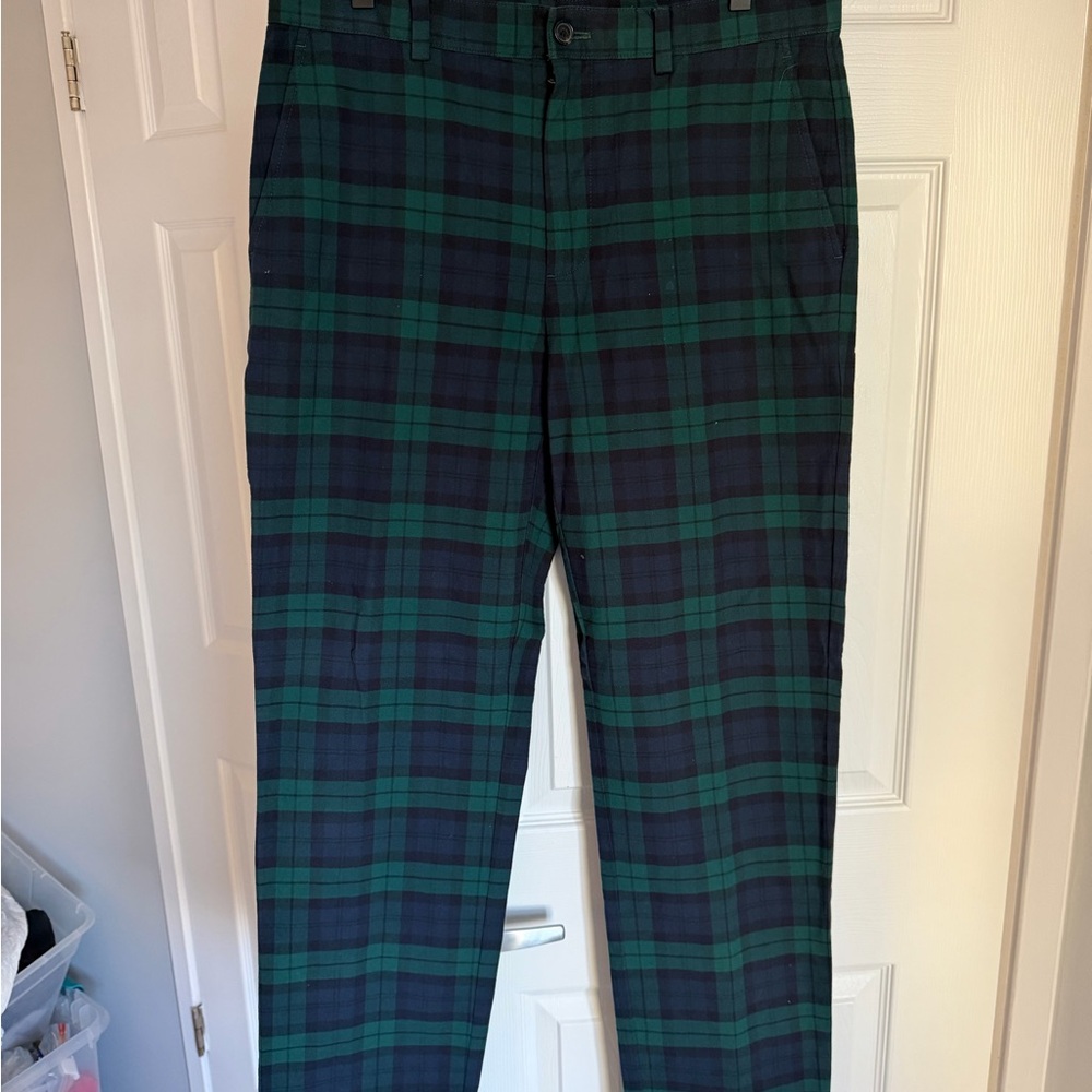 Brooks Brothers Men's Green and Blue Plaid Pants